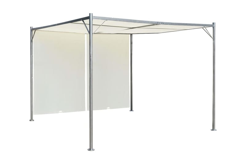 Pergola med justerbart tak gräddvit 3x3 m stål - Vit - Pergola