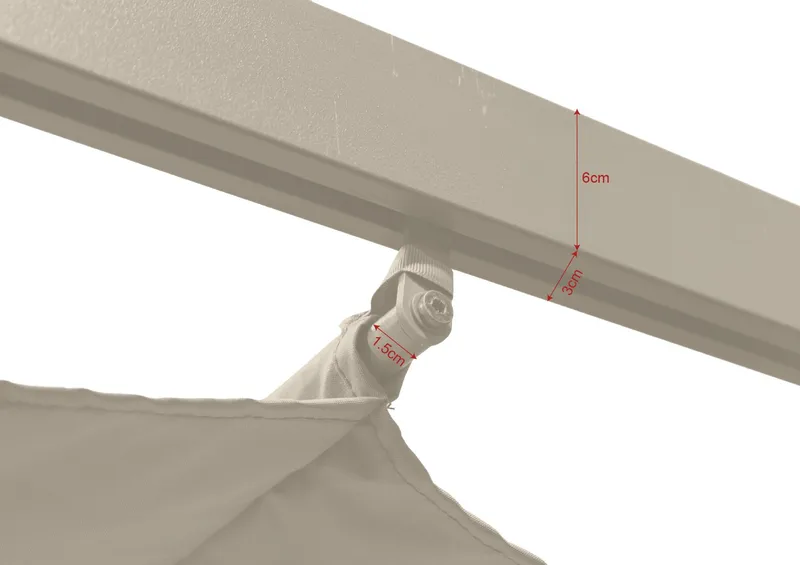 Porto Stor Pergola 4x3 m i aluminium med tak - Beige - Utemöbler - Solskydd - Pergola