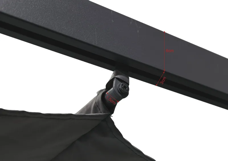 Porto Stor Pergola 4x3 m i aluminium med tak - Mörkgrå - Utemöbler - Solskydd - Pergola