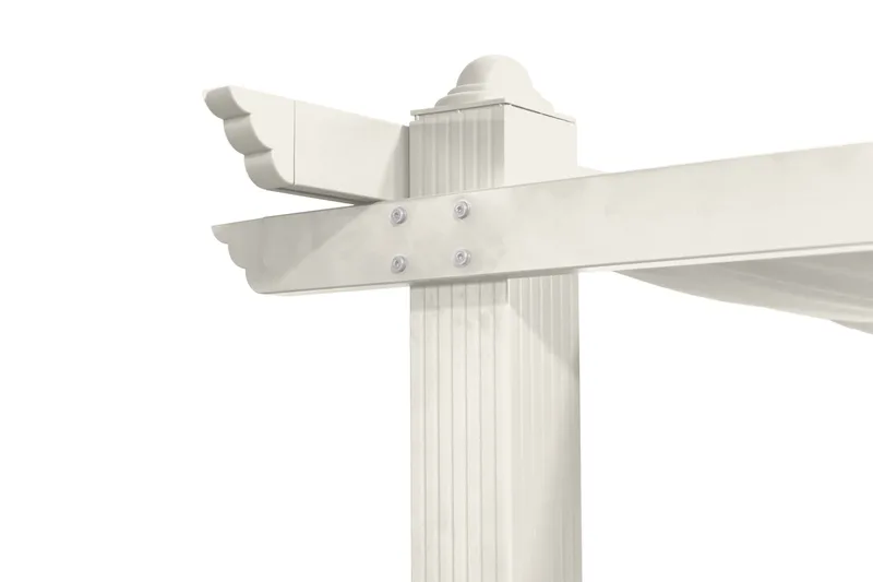Porto Stor Pergola 4x3 m i aluminium med tak - Vit - Utemöbler - Solskydd - Pergola