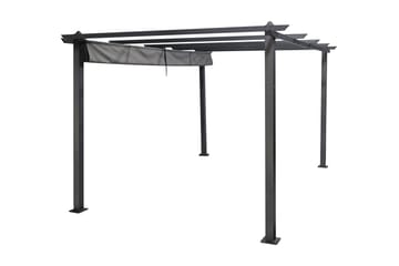 Porto Stor Pergola 4x3 m i aluminium med tak - Mörkgrå - Utemöbler - Solskydd - Pergola