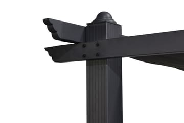 Porto Stor Pergola 4x3 m i aluminium med tak - Mörkgrå - Utemöbler - Solskydd - Pergola