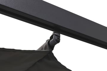 Porto Stor Pergola 4x3 m i aluminium med tak - Mörkgrå - Utemöbler - Solskydd - Pergola