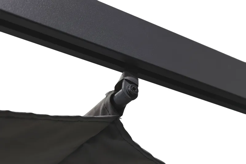 Porto Stor Pergola 4x3 m i aluminium med tak - Mörkgrå - Utemöbler - Solskydd - Pergola