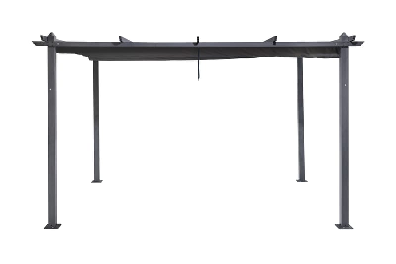 Porto Stor Pergola 4x3 m i aluminium med tak, Mörkgrå