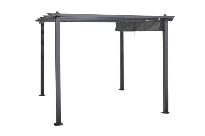Porto Pergola 3x3 m i aluminium med tak för solskydd - Mörkgrå - Utemöbler - Solskydd - Pergola