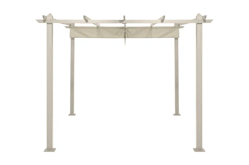 Porto Pergola 3x3 m i aluminium med tak för solskydd - Beige - Utemöbler - Solskydd - Pergola
