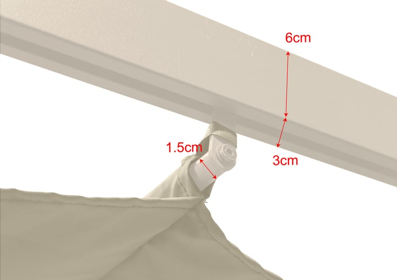 Porto Pergola 3x3 m i aluminium med tak för solskydd - Beige - Utemöbler - Solskydd - Pergola