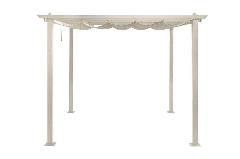Porto Pergola 3x3 m i aluminium med tak för solskydd, Beige