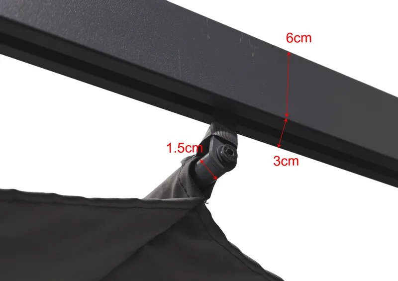 Porto Pergola 3x3 m i aluminium med tak för solskydd - Mörkgrå - Utemöbler - Solskydd - Pergola