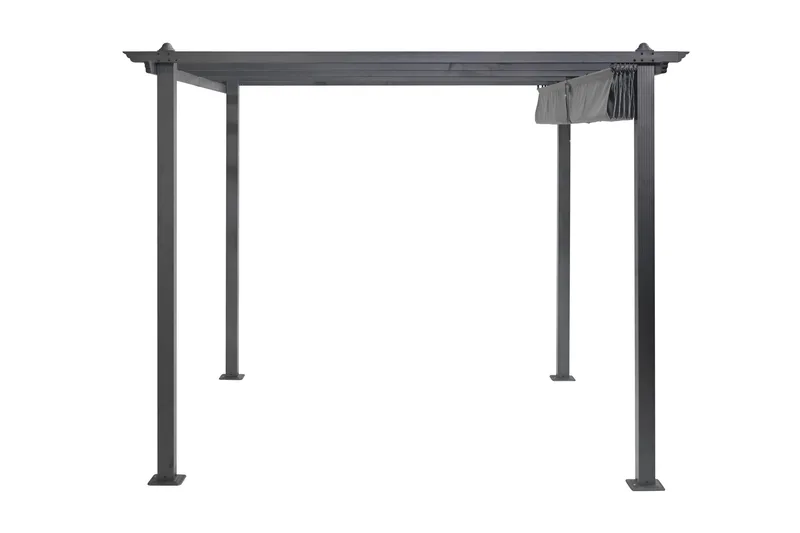 Porto Pergola 3x3 m i aluminium med tak för solskydd - Mörkgrå - Utemöbler - Solskydd - Pergola