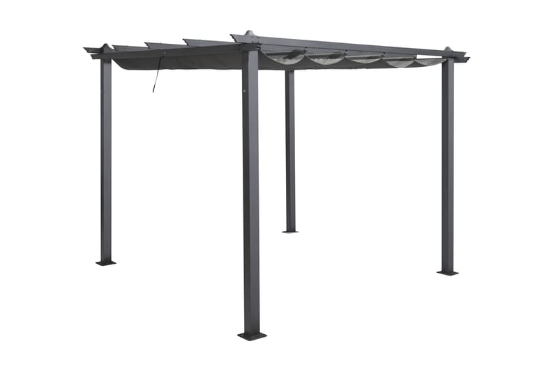 Porto Pergola 3x3 m i aluminium med tak för solskydd - Mörkgrå - Utemöbler - Solskydd - Pergola