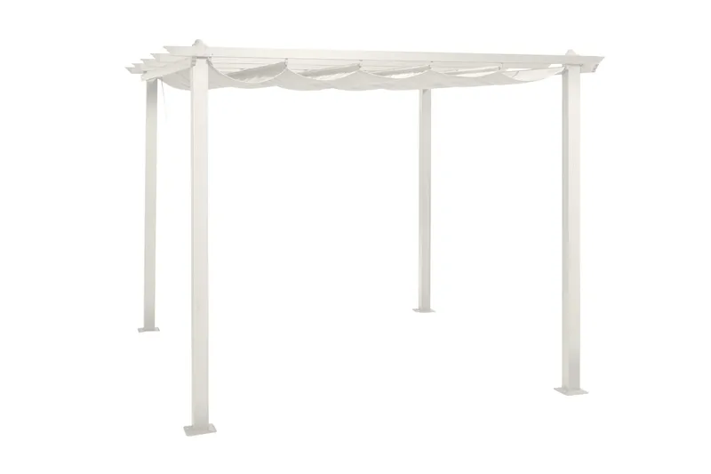 Porto Pergola 3x3 m i aluminium med tak för solskydd - Vit - Utemöbler - Solskydd - Pergola