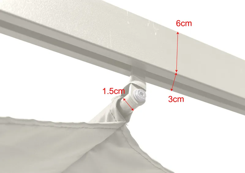 Porto Pergola 3x3 m i aluminium med tak för solskydd - Vit - Utemöbler - Solskydd - Pergola