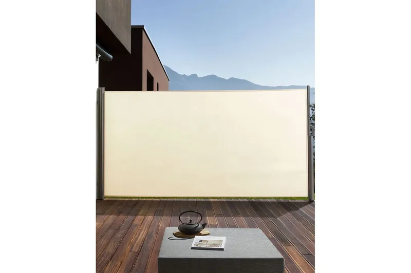 Sidomarkis Dorio Beige/Silver, 305x9x160 cm - Beige/Silver, 305x9x160 cm - Utemöbler - Solskydd - Skärmskydd & vindskydd