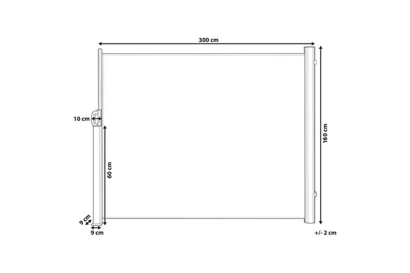 Sidomarkis Dorio Ljusgrå/Silver, 305x9x160 cm - Ljusgrå/Silver, 305x9x160 cm - Utemöbler - Solskydd - Markiser