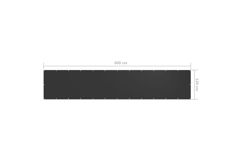 Balkongskärm antracit 120x600 cm oxfordtyg - Grå - Skärmskydd & vindskydd