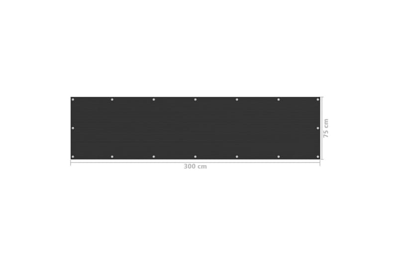 Balkongskärm antracit 75x300 cm HDPE - Antracit - Utemöbler - Solskydd - Skärmskydd & vindskydd