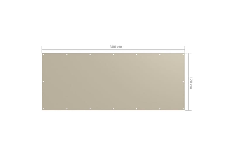 Balkongskärm beige 120x300 cm oxfordtyg - Beige - Utemöbler - Solskydd - Skärmskydd & vindskydd