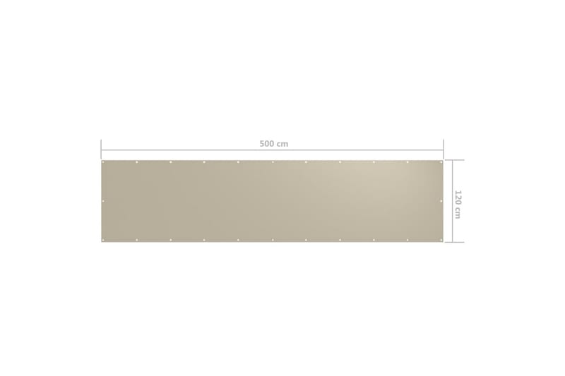 Balkongskärm beige 120x500 cm oxfordtyg - Beige - Skärmskydd & vindskydd