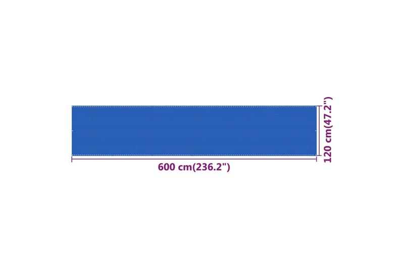 Balkongskärm blå 120x600 cm HDPE - Blå - Skärmskydd & vindskydd