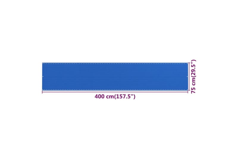 Balkongskärm blå 75x400 cm HDPE - Blå - Skärmskydd & vindskydd