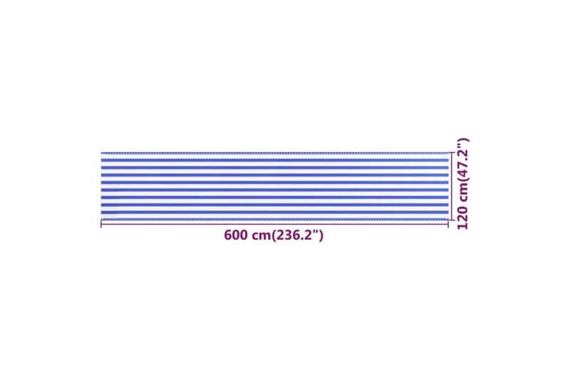 Balkongskärm blå och vit 120x600 cm HDPE - Flerfärgad - Skärmskydd & vindskydd