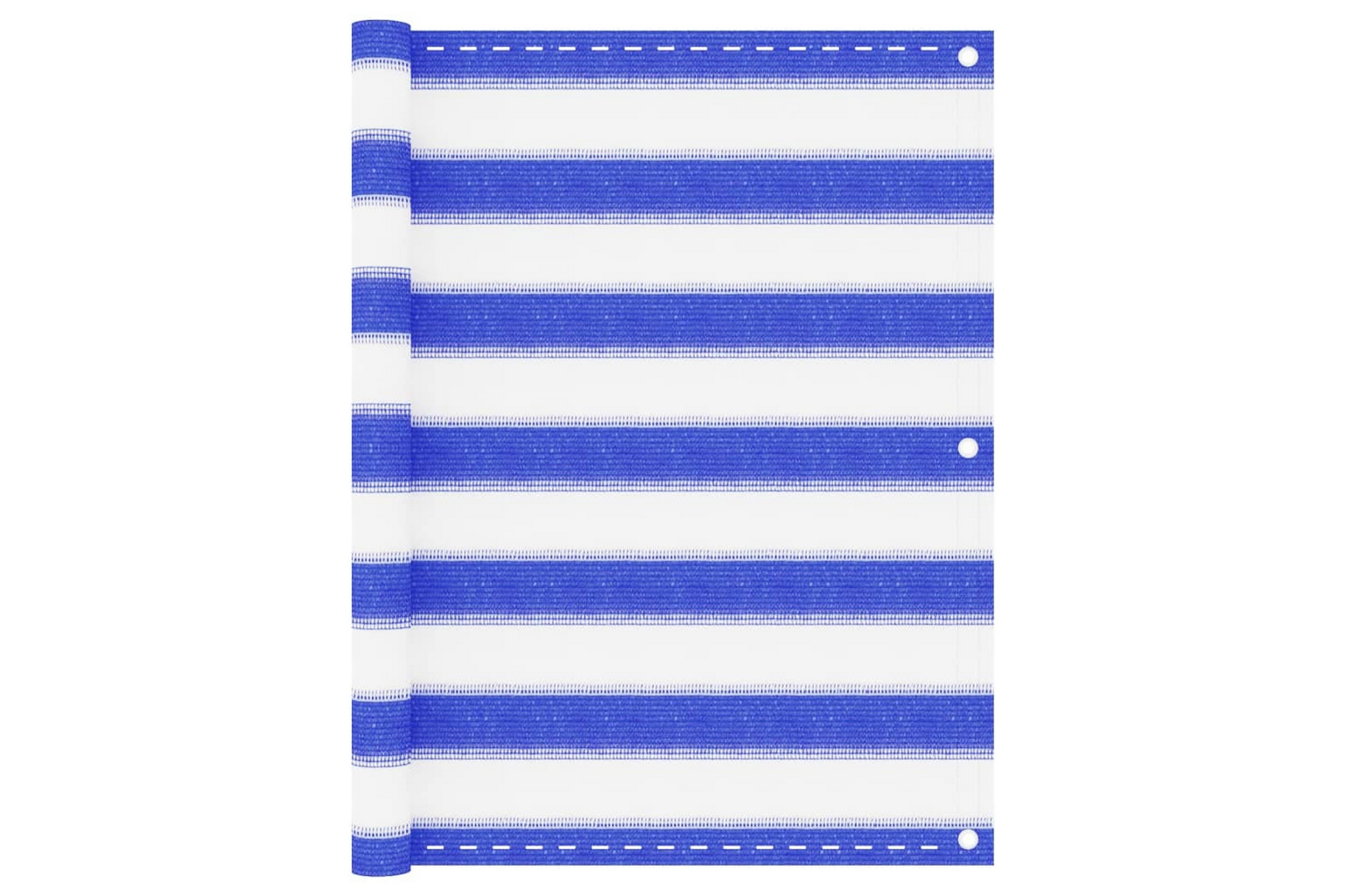 Balkongskärm blå och vit 75×300 cm HDPE – Flerfärgad