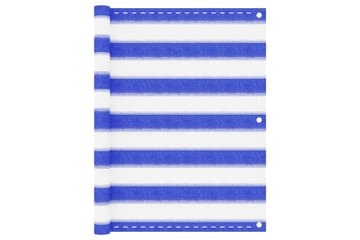 Balkongskärm blå och vit 75x400 cm HDPE