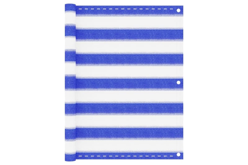 Balkongskärm blå och vit 75x500 cm HDPE - Flerfärgad - Utemöbler - Solskydd - Skärmskydd & vindskydd