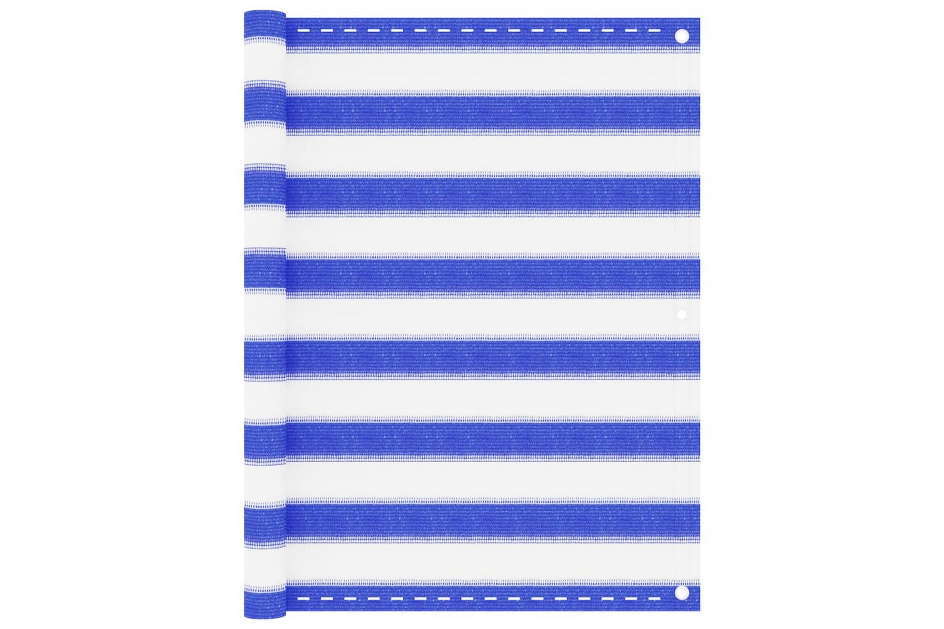 Balkongskärm blå och vit 90×300 cm HDPE – Flerfärgad