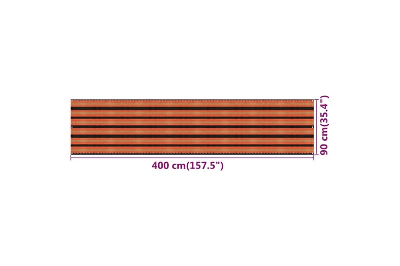 Balkongskärm flerfärgad 90x400 cm HDPE - Flerfärgad - Skärmskydd & vindskydd