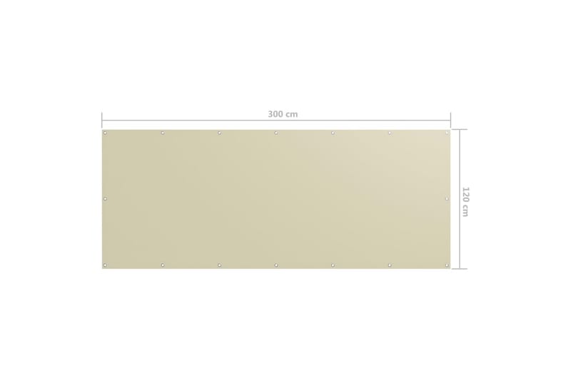 Balkongskärm gräddvit 120x300 cm oxfordtyg - Vit - Utemöbler - Solskydd - Skärmskydd & vindskydd