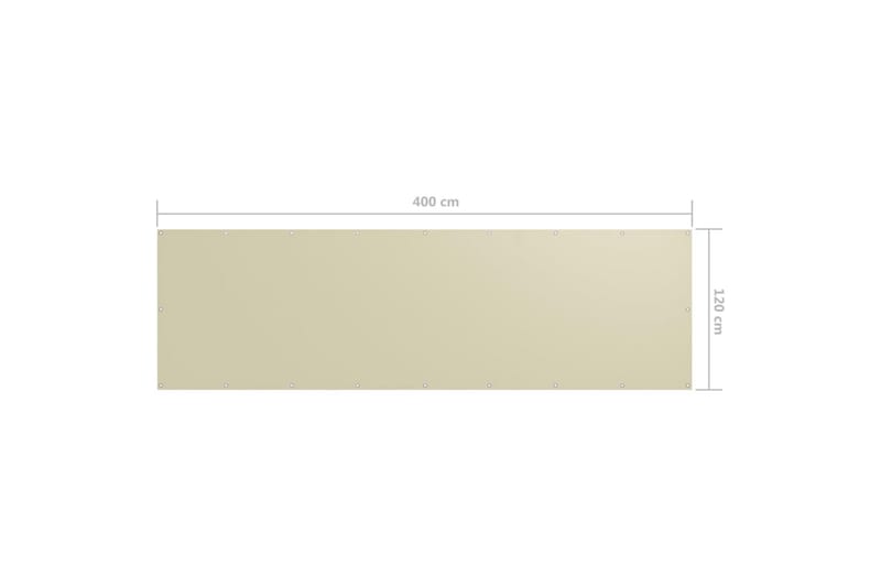 Balkongskärm gräddvit 120x400 cm oxfordtyg - Vit - Utemöbler - Solskydd - Skärmskydd & vindskydd