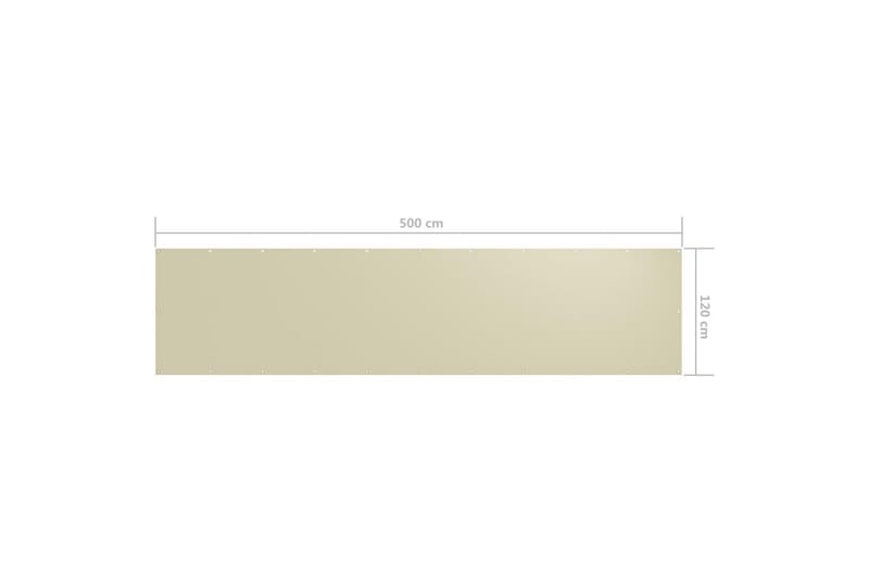 Balkongskärm gräddvit 120x500 cm oxfordtyg - Vit - Utemöbler - Solskydd - Skärmskydd & vindskydd