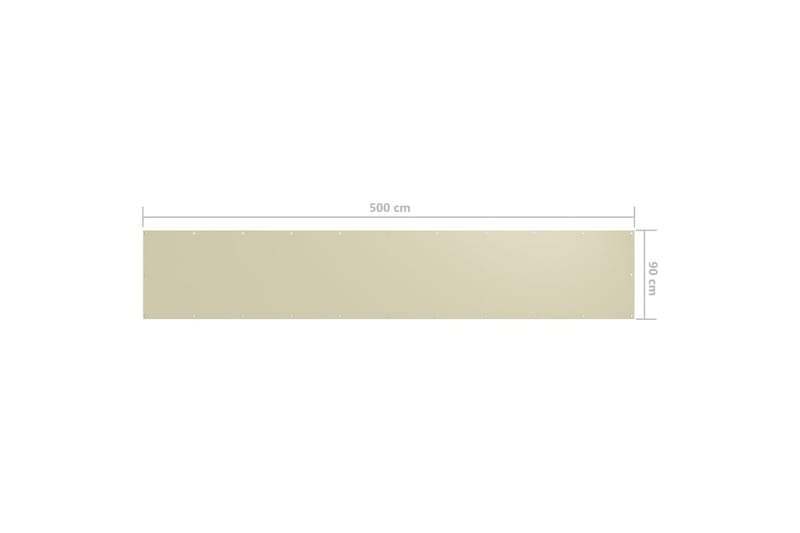 Balkongskärm gräddvit 90x500 cm oxfordtyg - Vit - Utemöbler - Solskydd - Skärmskydd & vindskydd