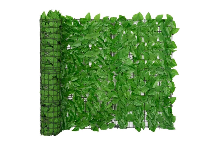 Balkongskärm gröna blad 400x100 cm - Grön - Skärmskydd & vindskydd