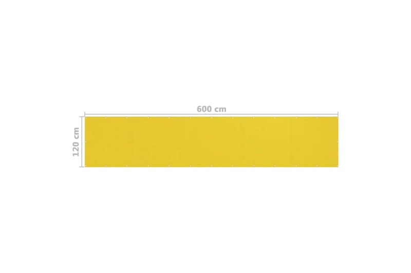 Balkongskärm gul 120x600 cm HDPE - Gul - Utemöbler - Solskydd - Skärmskydd & vindskydd
