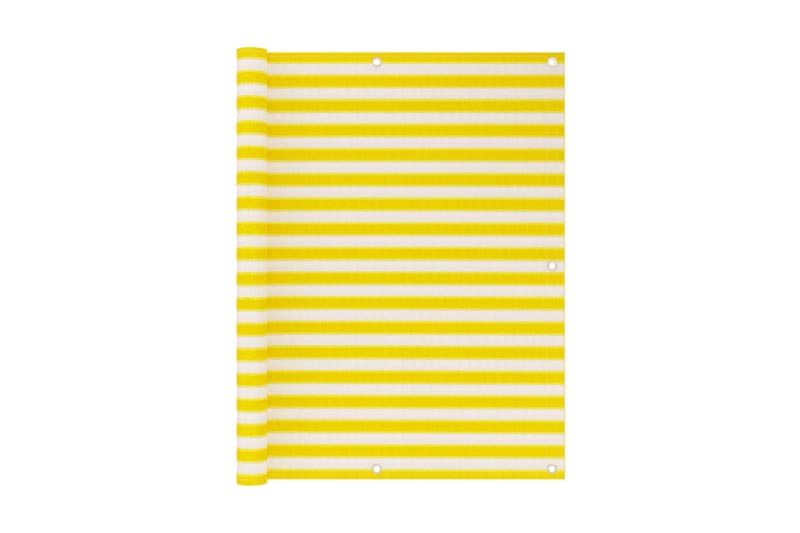 Balkongskärm gul och vit 120x600 cm HDPE - Flerfärgad - Utemöbler - Solskydd - Skärmskydd & vindskydd