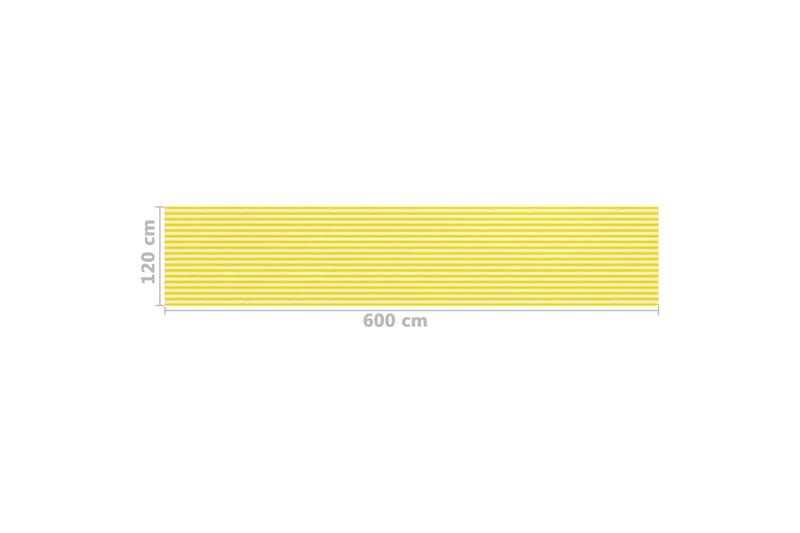Balkongskärm gul och vit 120x600 cm HDPE - Flerfärgad - Utemöbler - Solskydd - Skärmskydd & vindskydd