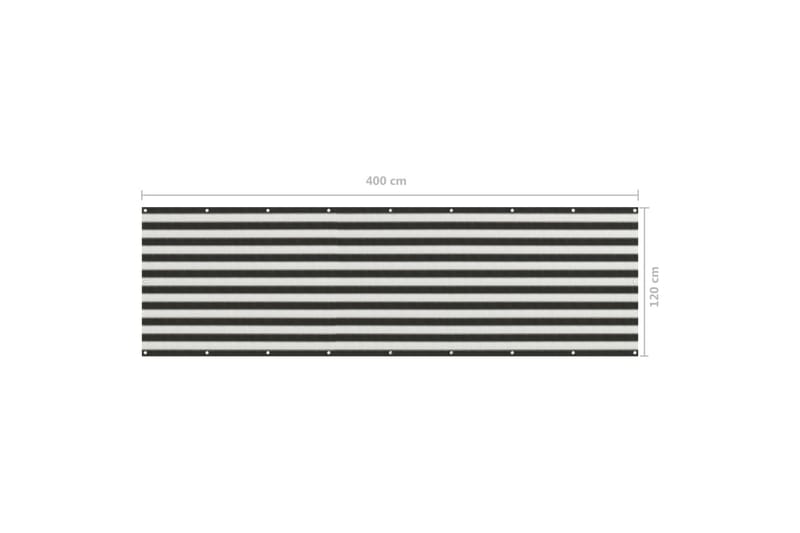 Balkongskärm HDPE 120x400 cm antracit och vit - Grå/vit - Utemöbler - Solskydd - Skärmskydd & vindskydd