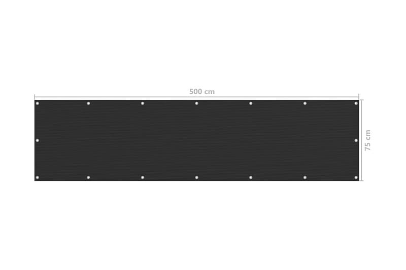 Balkongskärm HDPE 75x500 cm antracit - Antracit - Utemöbler - Solskydd - Skärmskydd & vindskydd