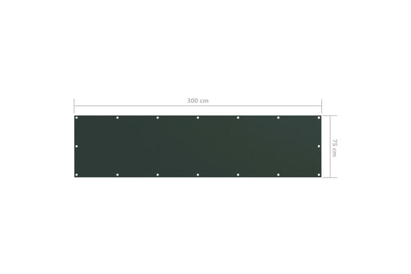 Balkongskärm mörkgrön 75x300 cm oxfordtyg - Grön - Utemöbler - Solskydd - Skärmskydd & vindskydd