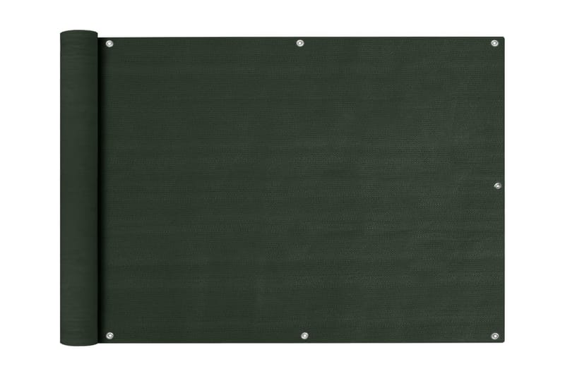 Balkongskärm mörkgrön 75x600 cm HDPE - Mörkgrön - Utemöbler - Solskydd - Skärmskydd & vindskydd