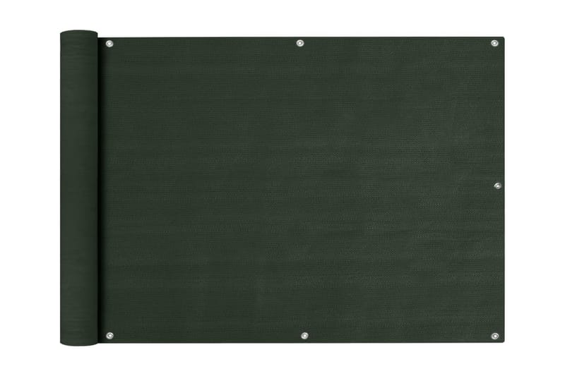Balkongskärm mörkgrön 75x600 cm HDPE - Mörkgrön - Skärmskydd & vindskydd