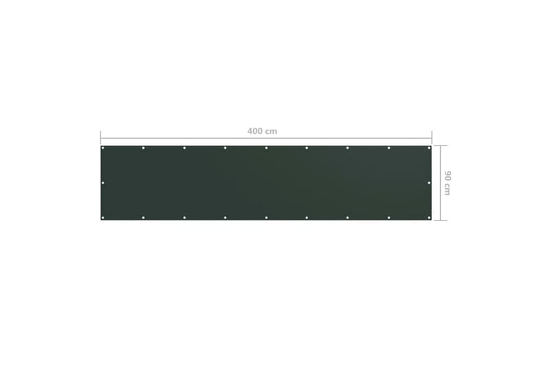 Balkongskärm mörkgrön 90x400 cm oxfordtyg - Grön - Skärmskydd & vindskydd