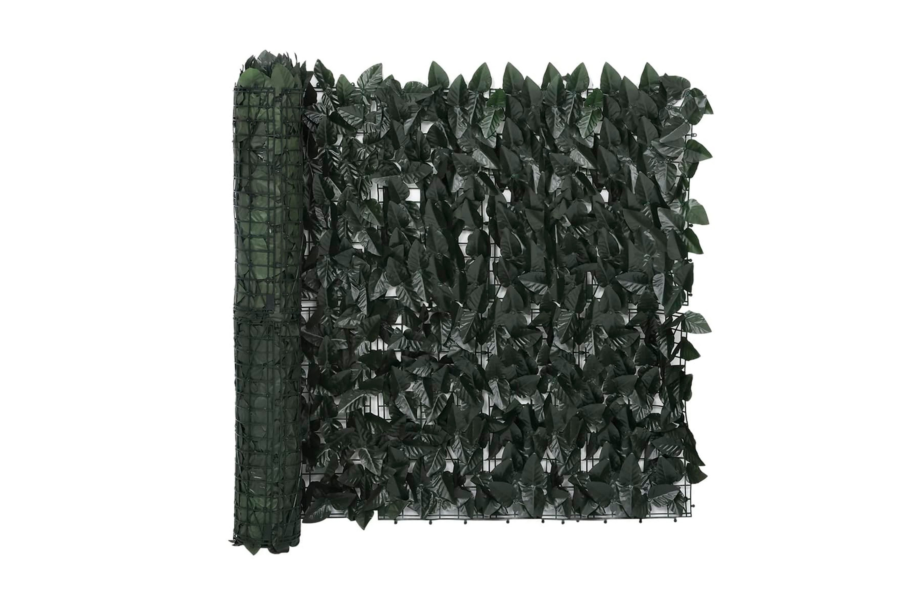 Balkongskärm mörkgröna blad 300×75 cm – Grön