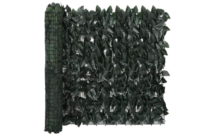 Balkongskärm mörkgröna blad 600x75 cm - Grön - Utemöbler - Solskydd - Skärmskydd & vindskydd