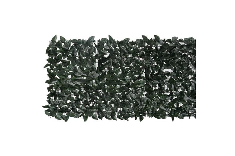 Balkongskärm mörkgröna blad 600x75 cm - Grön - Utemöbler - Solskydd - Skärmskydd & vindskydd