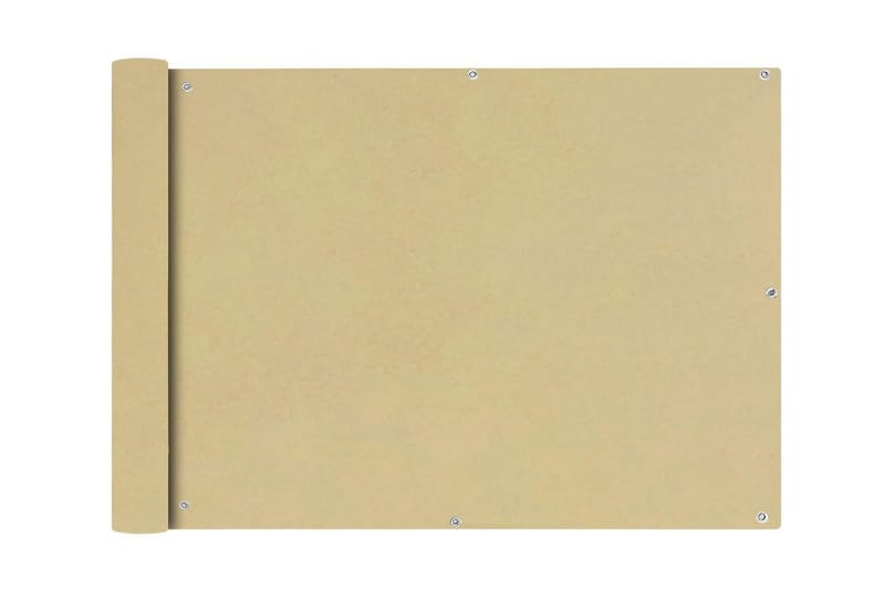 Balkongskärm oxfordtyg 75x600 cm beige - Beige - Utemöbler - Solskydd - Skärmskydd & vindskydd